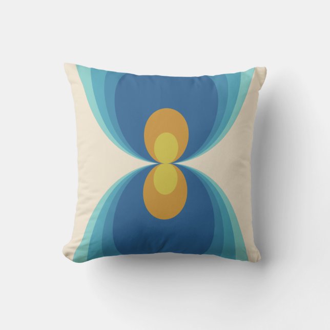 Retro-dekorativ kudde 70s 60s stil (Framsida)