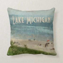 Retro dekorativ kudde för Lake Michigan