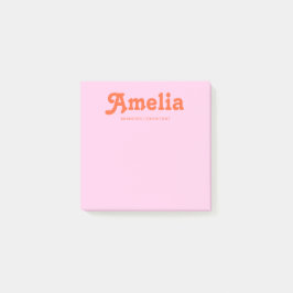 Retro Dekorativ Minimalistisk Rosa Orange Post-it Block