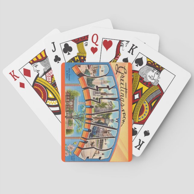 Retro Delaware Greetings Playing Cards Casinokort (Baksidan)