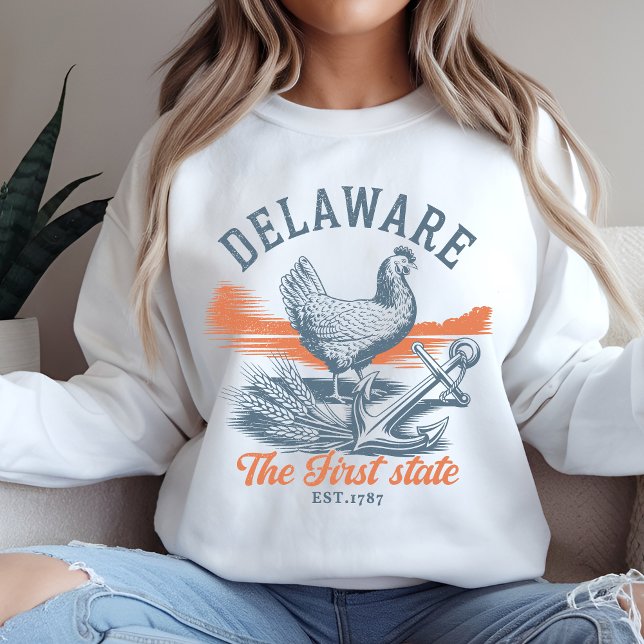 Retro Delaware State Pride Graphic T Shirt (Skapare uppladdad)