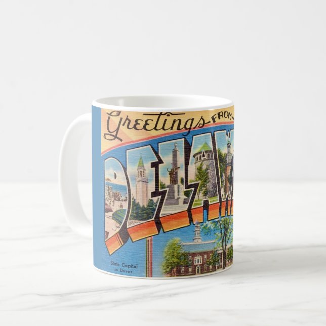 Retro Delaware Välkomstmugg Kaffemugg (Framsida vänster)