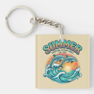 Retro delfin tropisk / strand sommarlov