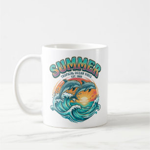Retro delfin tropisk / strand sommarlov kaffemugg