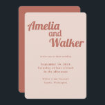 Retro Delight Blush Rose Pink Wedding Inbjudningar<br><div class="desc">Introducing our “Retro Delight” wedding invitation design, where simplicity meets vintage charm. This design is a harmonious blend of modern minimalism and nostalgic elements, creating a unique visual experience for your special day. The design features an dusty rose that brings a vibrant, energetic and fun pop of color, reminiscent of...</div>