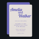 Retro Delight Perfekt Lila Bröllop Inbjudningar<br><div class="desc">Vi presenterar vår "Retro Delight"-inbjudan, där enkelhet möter vintagens charm. Den här designen är en harmonisk blandning av modern minimalism och nostalgiskt inslag, som skapar en unik visuell upplevelse för din speciella dag. Utformningen har en lila i perfekten som ger ett dynamiskt, energiskt och roligt popup i färg, som påminner...</div>