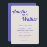 Retro Delight Perfekt Lila Bröllop Inbjudningar<br><div class="desc">Vi presenterar vår "Retro Delight"-inbjudan, där enkelhet möter vintagens charm. Den här designen är en harmonisk blandning av modern minimalism och nostalgiskt inslag, som skapar en unik visuell upplevelse för din speciella dag. Utformningen har en lila i perfekten som ger ett dynamiskt, energiskt och roligt popup i färg, som påminner...</div>