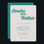 Retro Delight Teal Cream Bröllop Inbjudningar<br><div class="desc">Vi presenterar vår "Retro Delight"-inbjudan, där enkelhet möter vintagens charm. Den här designen är en harmonisk blandning av modern minimalism och nostalgiskt inslag, som skapar en unik visuell upplevelse för din speciella dag. Utformningen har en tealblått som ger färg ett dynamiskt, energiskt och roligt, som påminner om det forna stilarna....</div>