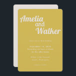 Retro Delight Vintage Guld Bröllop Inbjudningar<br><div class="desc">Vi presenterar vår "Retro Delight"-inbjudan, där enkelhet möter vintagens charm. Den här designen är en harmonisk blandning av modern minimalism och nostalgiskt inslag, som skapar en unik visuell upplevelse för din speciella dag. Konstruktionen har en vintage guld som ger en pulserande, energisk och roligt popup av färg, som påminner om...</div>