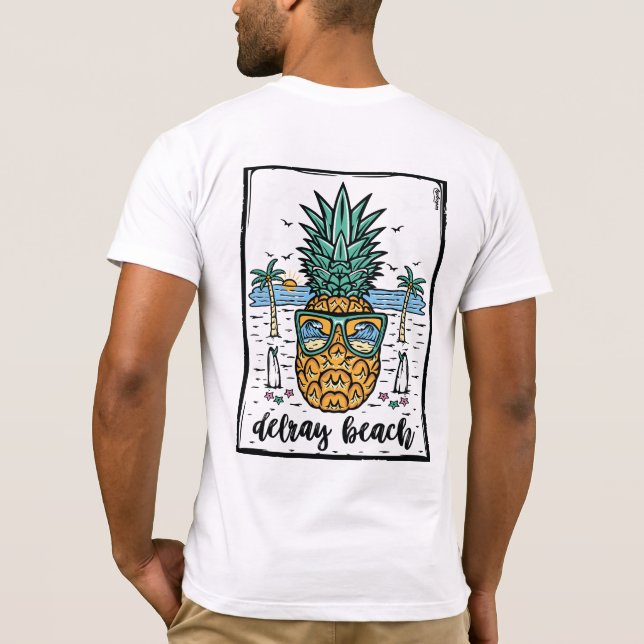 Retro Delray Beach Florida T Shirt (Baksida)