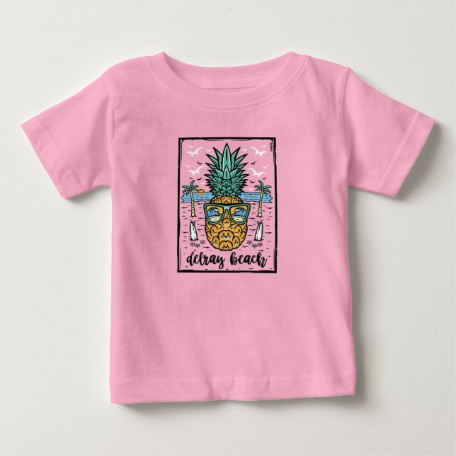 Retro Delray Beach Florida T Shirt (Framsida)