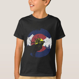 Retro delstatsflagga Colorado Klippiga bergen Skid T Shirt
