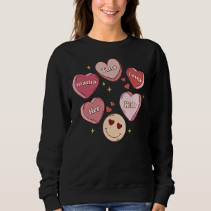 Retro den här Mamman, hennes barn Heart Candy Vale T Shirt