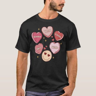 Retro den här Mamman, hennes barn Heart Candy Vale T Shirt