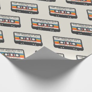 Retro den Underbarare Slå kassetten Mönster Bröllo Presentpapper