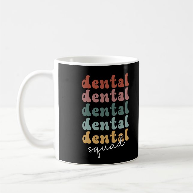 Retro Dental Squad | Tandläkargrupp | Dentalanstäl Kaffemugg (Vänster)
