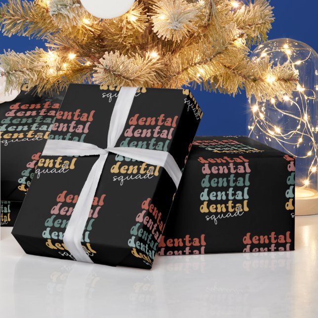 Retro Dental Squad | Tandläkargrupp | Dentalanstäl Presentpapper (Helgdagar)