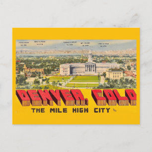 Retro Denver Colorado vykort