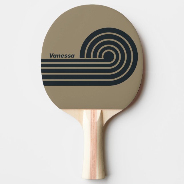 Retro Desert Dual Curl Ränder med Namn Pingisracket (Framsidan)