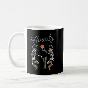 Retro Desert Skeleton Dancing CowboyBoots Hat Hur Kaffemugg