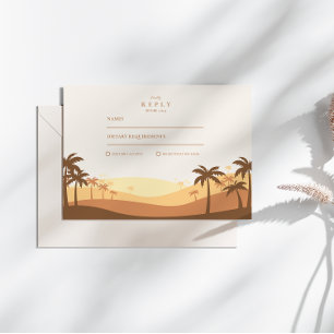 Retro Desert Sunset Bröllop OSA Kort