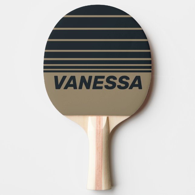 Retro Desert Three Horizon Randig med Namn Pingisracket (Framsidan)