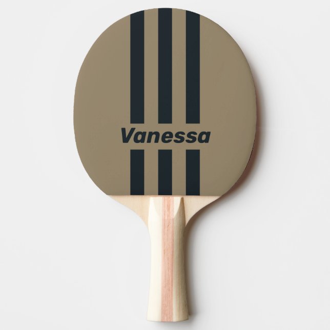 Retro Desert Tre Randiga med Namn Pingisracket (Framsidan)