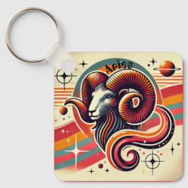Retro-design för Aries Zodiac Metall-nyckelkedjan Nyckelring
