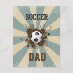 Retro design för fotbollpappa vykort