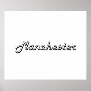 Retro design för Manchester New Hampshire Poster