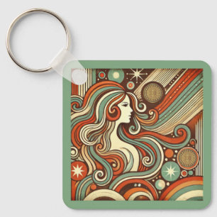 Retro-design för nyckelkedjan Våg Zodiac Metall Nyckelring