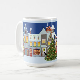 Retro design julgran semesterstad   kaffemugg