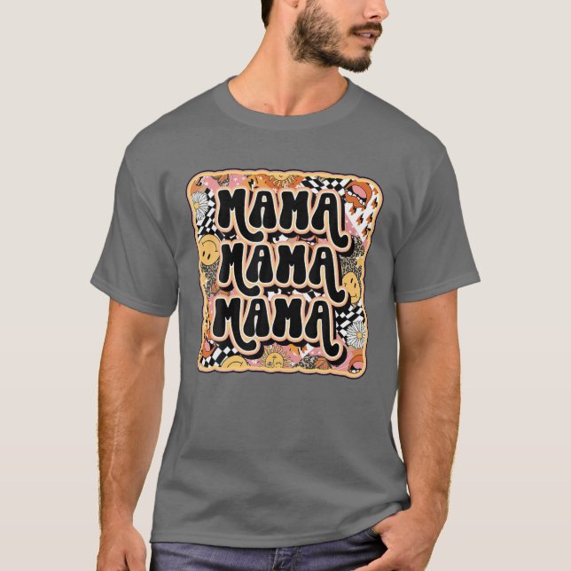Retro Design Mamma Leopard Western Design Mor T Shirt (Framsida)