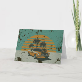 Retro Design Mustang Greeting Card Tack Kort