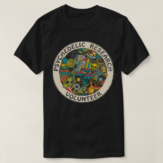 Retro Design Research Volunr Psychedelic T Shirt (Design framsida)
