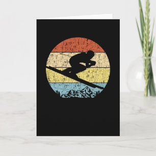 Retro Design Ski Gift Throwback Down Skier Kort
