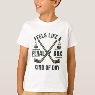 Retro design strafflåda humör hockey dag grafik t shirt