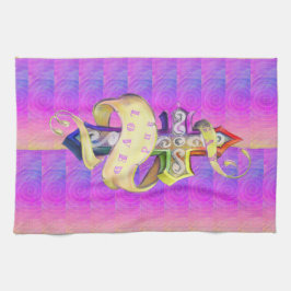 Retro design tatueringsstil -gay kärlek kökshandduk