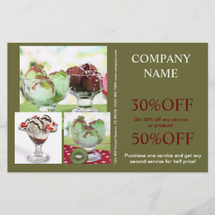 Retro dessert sundae glass flygblad