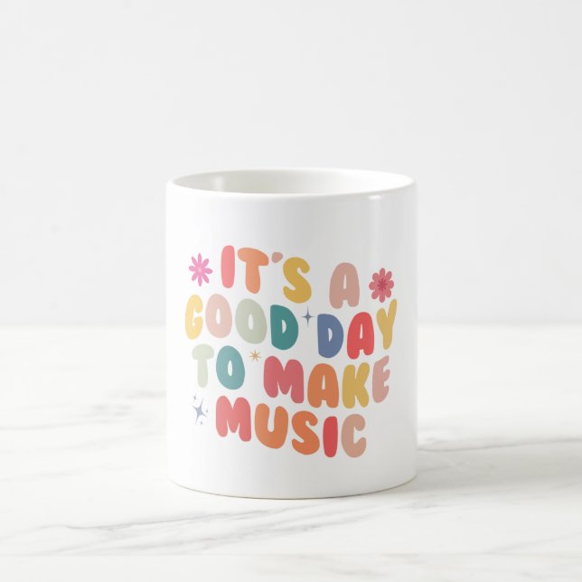 Retro Det Är En Bra Dag Att Göra Musik  Kaffe Mugg (Center)