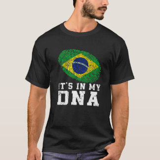 Retro Det är i min DNA-brasilianska Flagga Patriot T Shirt