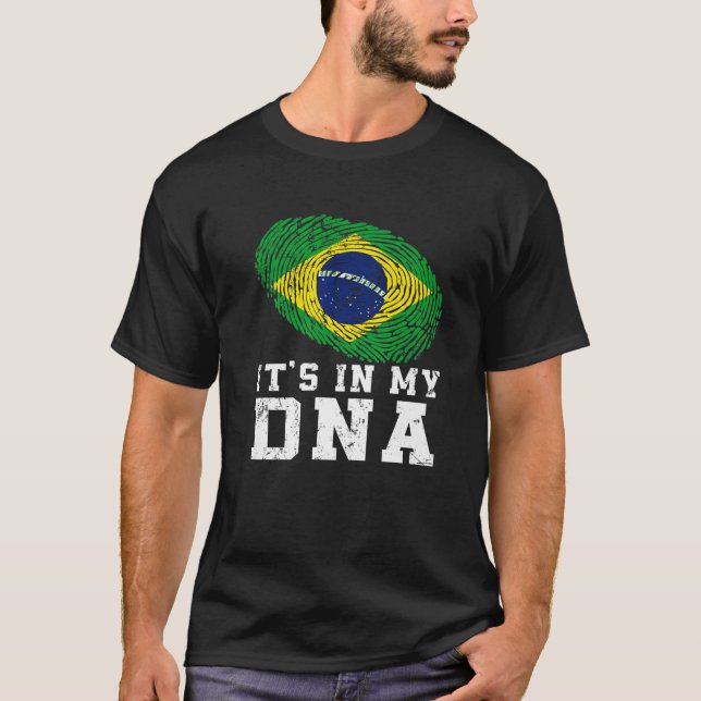 Retro Det är i min DNA-brasilianska Flagga Patriot T Shirt (Framsida)