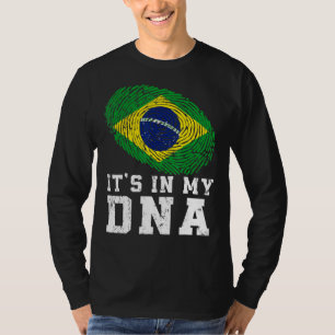 Retro Det är i min Dna Brasilien-Flagga Patriotic T Shirt