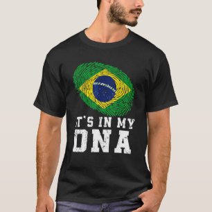 Retro Det är i min Dna Brasilien-Flagga Patriotic T Shirt