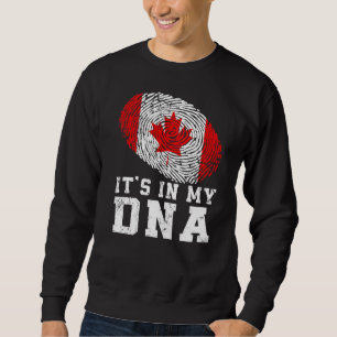 Retro Det är i min DNA Canada-Flagga Patriotic Lång Ärmad Tröja