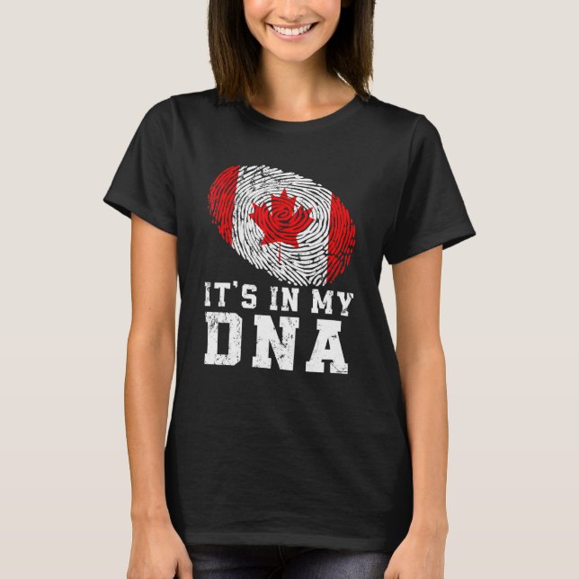 Retro Det är i min DNA Canada-Flagga Patriotic T Shirt (Framsida)