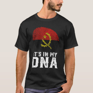 Retro Det är i min Dna Fingerprint Angola Flagga T Shirt