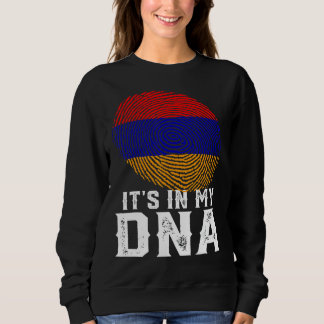 Retro Det är i min Dna Fingerprint Armenia Flagga T Shirt