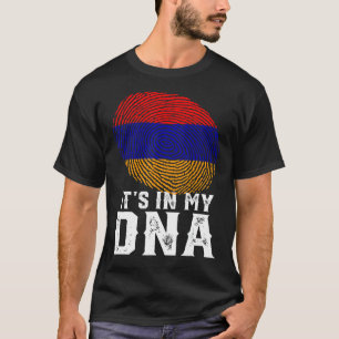 Retro Det är i min Dna Fingerprint Armenia Flagga T Shirt