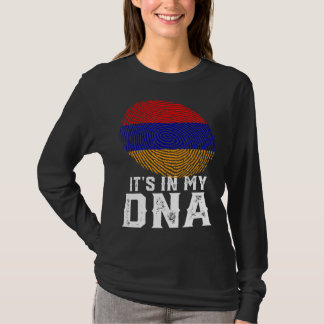 Retro Det är i min Dna Fingerprint Armenia Flagga T Shirt